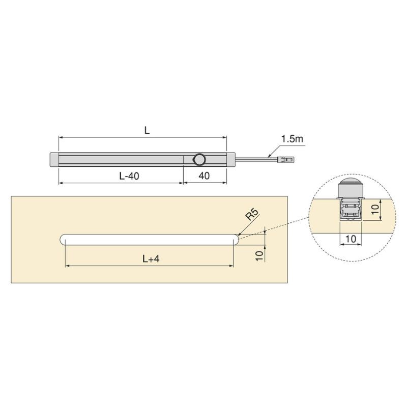 SENSOR/INTERRUPTOR MOVIMIENTO C/CABLE P/EMBUTIR PYXIS 24V. NEGRO 5228317 EMUCA