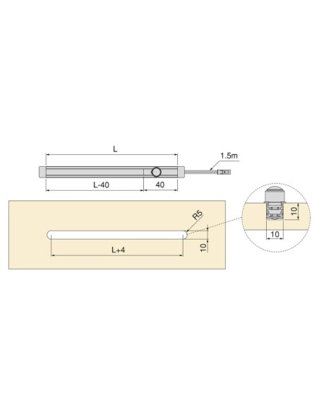 SENSOR/INTERRUPTOR MOVIMIENTO C/CABLE P/EMBUTIR PYXIS 24V. NEGRO 5228317 EMUCA