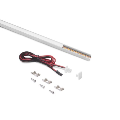 PERFIL LED SUPERFICIE C/LED 24V. PYXIS B/CALIDO 2700K PLATA MATE 23W 2,90MT 5227362 EMUCA