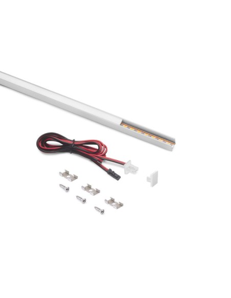 PERFIL LED SUPERFICIE C/LED 24V. PYXIS B/CALIDO 2700K PLATA MATE 23W 2,90MT 5227362 EMUCA