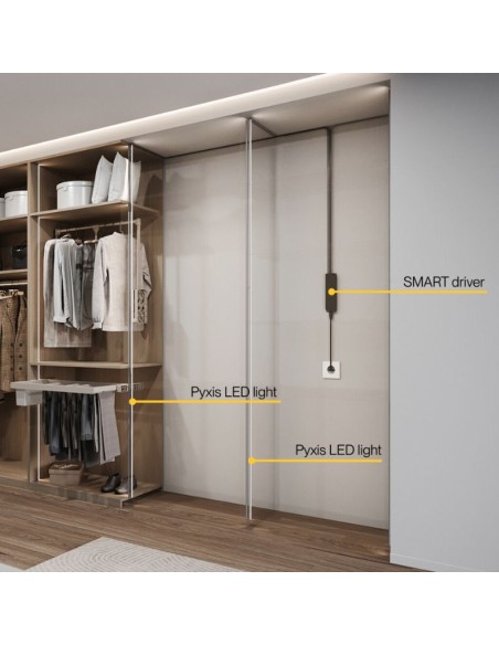 PERFIL LED SUPERFICIE C/LED 24V. PYXIS B/CALIDO 2700K PLATA MATE 23W 2,90MT 5227362 EMUCA