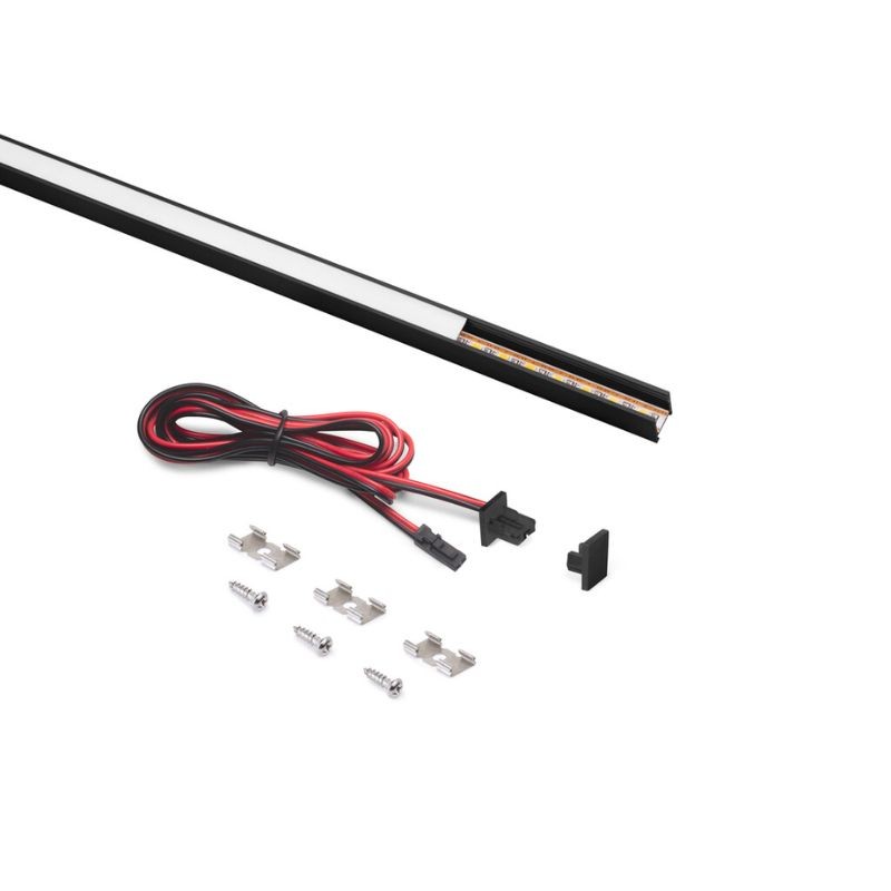 PERFIL LED SUPERFICIE C/LED 24V. PYXIS B/CALIDO 2700K NEGRO 23W. 2,90MT 5227367 EMUCA