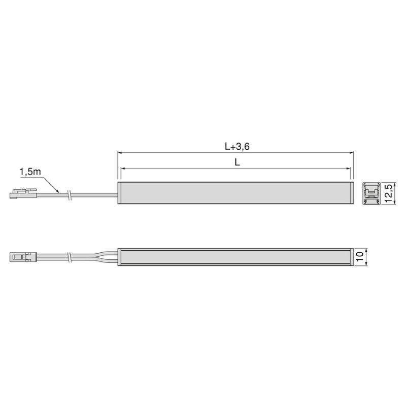 PERFIL LED SUPERFICIE C/LED 24V. PYXIS B/CALIDO 2700K NEGRO 23W. 2,90MT 5227367 EMUCA