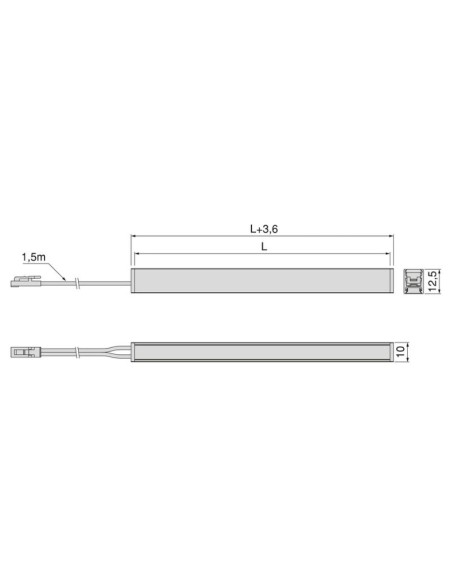 PERFIL LED SUPERFICIE C/LED 24V. PYXIS B/CALIDO 2700K NEGRO 23W. 2,90MT 5227367 EMUCA