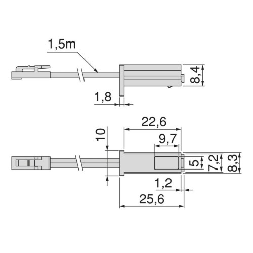 SENSOR/INTERRUPTOR DIMMER C/CABLE P/SUPERFICIE PYXIS 24V. PLATA 5227521 EMUCA 2