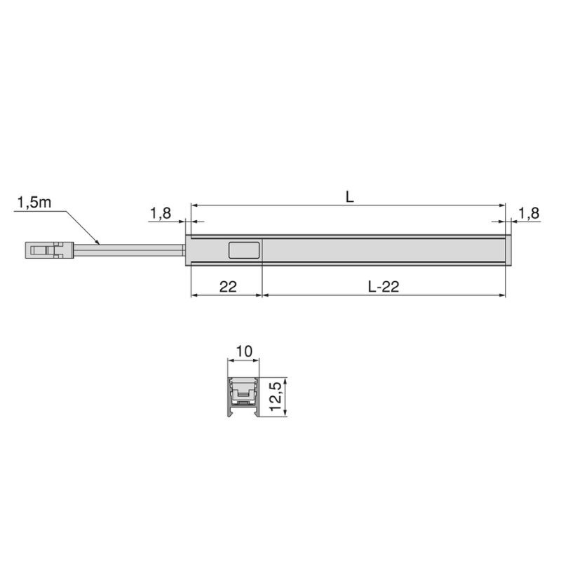 SENSOR/INTERRUPTOR DIMMER C/CABLE P/SUPERFICIE PYXIS 24V. PLATA 5227521 EMUCA
