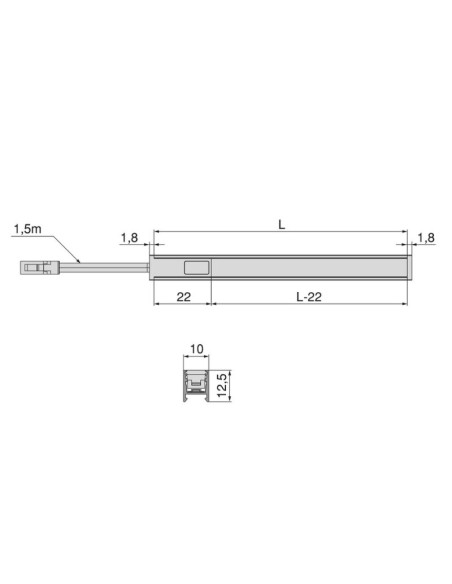 SENSOR/INTERRUPTOR DIMMER C/CABLE P/SUPERFICIE PYXIS 24V. PLATA 5227521 EMUCA