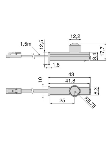 SENSOR/INTERRUPTOR MOVIMIENTO C/CABLE P/SUPERFICIE PYXIS 24V. NEGRO 5227617 EMUCA