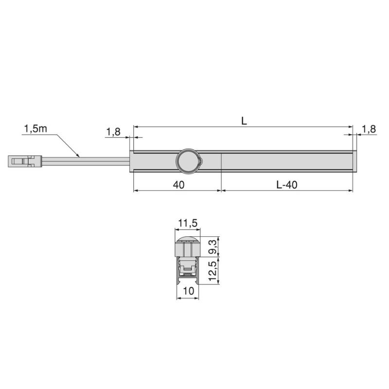 SENSOR/INTERRUPTOR MOVIMIENTO C/CABLE P/SUPERFICIE PYXIS 24V. NEGRO 5227617 EMUCA