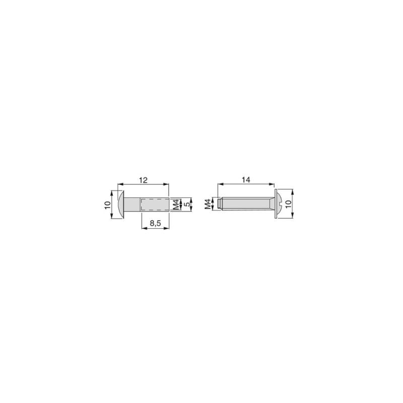KIT TUERCA EMBELLECEDORA Y TORNILLO M4 7006011 EMUCA