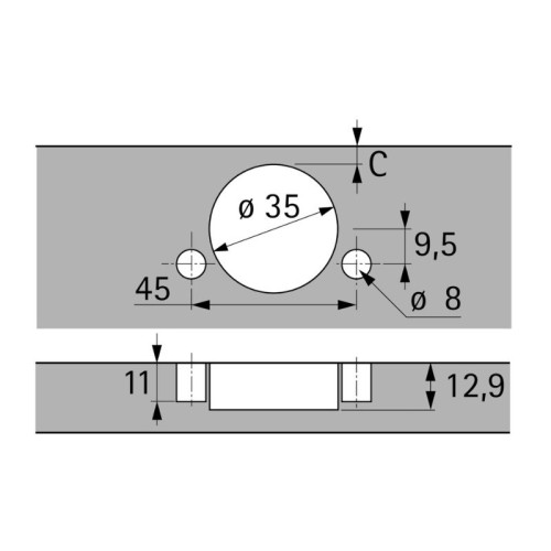 9073622 BISAGRA S/ACODADA SENSYS 8645I B-4 TB53/45B MD HETTICH 2