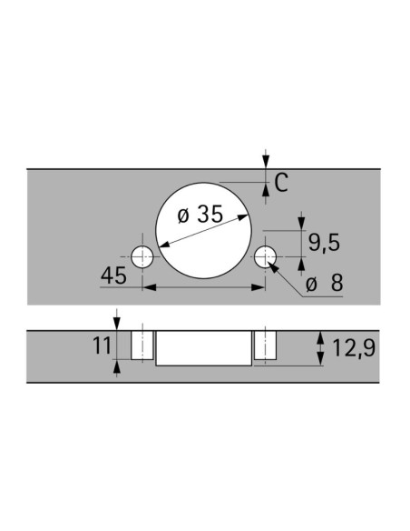 9073622 BISAGRA S/ACODADA SENSYS 8645I B-4 TB53/45B MD HETTICH