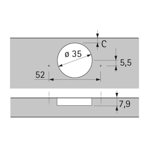 9094290 BISAGRA S/ACODADA SENSYS C/FRENO TH52/52 P/PTA FINA HETTICH 2