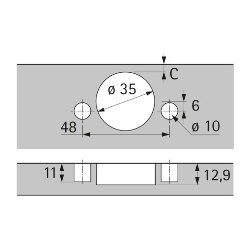 9091481 BISAGRA S/ACODADA SENSYS C/FRENO TS48/48 P/GRUESO 32MM C/TETON MD HETTICH 2