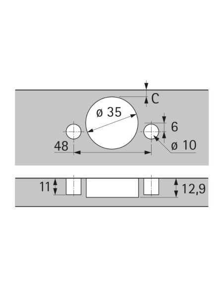 9091481 BISAGRA S/ACODADA SENSYS C/FRENO TS48/48 P/GRUESO 32MM C/TETON MD HETTICH