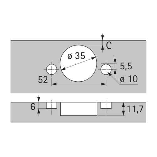 9099663 BISAGRA RECTA SENSYS PUSH W165 TS53/48 C/TETON MD HETTICH 2