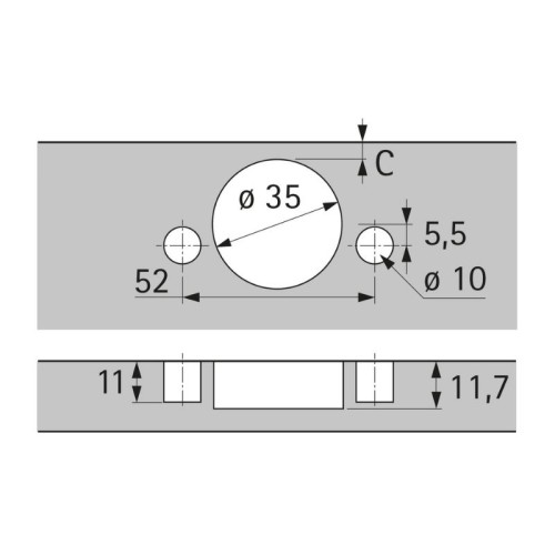 9091791 BISAGRA ANGULAR ARREMETICA SENSYS S/FRENO W165 C/TETON EXPANSIVO MD OBSIDEAN BLACK HETTICH 2