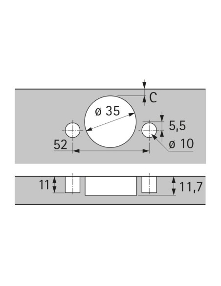 9091791 BISAGRA ANGULAR ARREMETICA SENSYS S/FRENO W165 C/TETON EXPANSIVO MD OBSIDEAN BLACK HETTICH