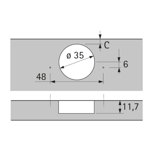 9099590 BISAGRA ACODADA SENSYS C/FRENO W165 TS48/48 C/TETON MD HETTICH 2
