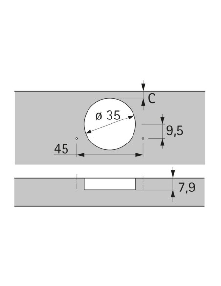 9088181 BISAGRA ANGULAR ARREMETIDA SENSYS PUSH W90 TH52/52 HETTICH