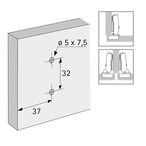 9071650 SUPLEMENTO SENSYS/INTERMAT 8099 C0 HDIREKT C/TETON 5MM MD HETTICH 2
