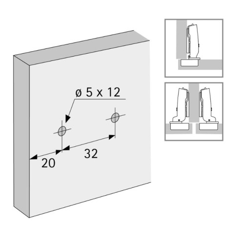 9133874 SUPLEMENTO EN LINEA SENSYS/INTERMAT 8099 C1,5 REG.EXC. TORNILLO EURO (5MMX12MM) MD HETTICH 2