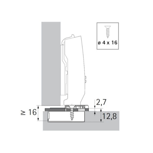 9073596 ADAPTADOR PARA REDUCCION CAZOLETA TH/TS A=2,7 TRANSPARENTE H65 HETTICH 2