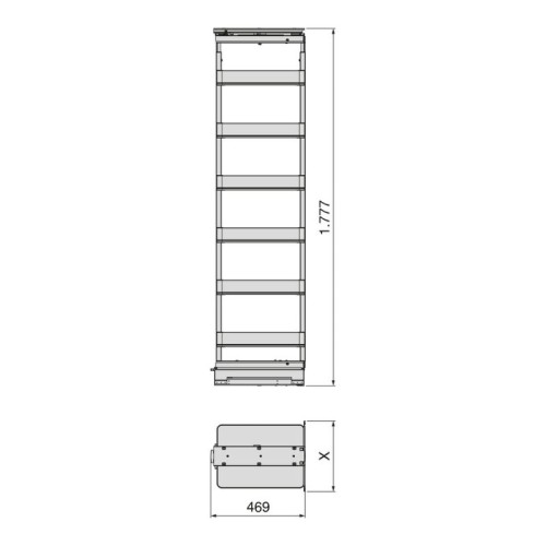 COLUMNA EXTRAIBLE GIRATORIA HARMONY 6 CESTOS ALT.1780-2080MM. MOD.40 8383835 EMUCA 2