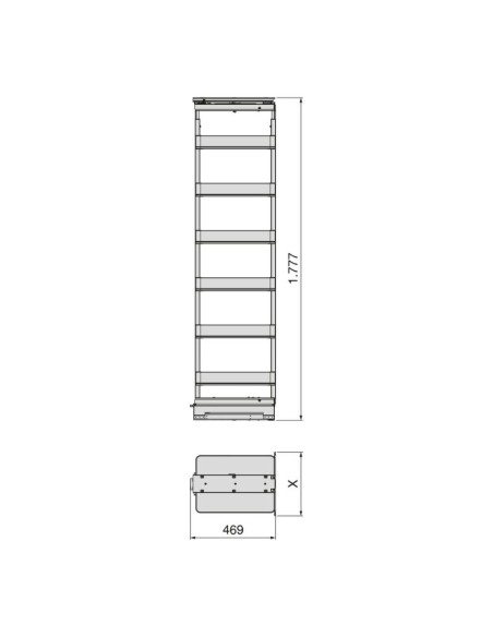 COLUMNA EXTRAIBLE GIRATORIA HARMONY 6 CESTOS ALT.1780-2080MM. MOD.40 8383835 EMUCA