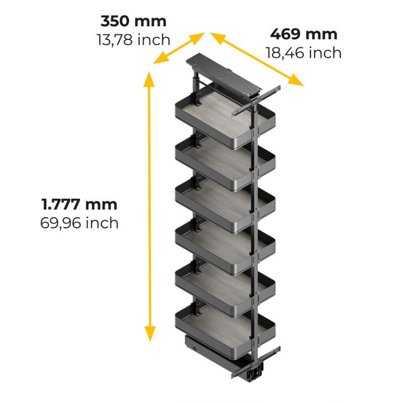 COLUMNA EXTRAIBLE GIRATORIA HARMONY 6 CESTOS ALT.1780-2080MM. MOD.40 8383835 EMUCA