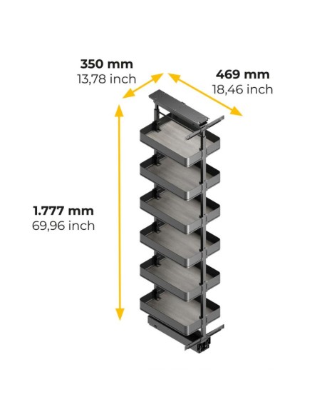 COLUMNA EXTRAIBLE GIRATORIA HARMONY 6 CESTOS ALT.1780-2080MM. MOD.40 8383835 EMUCA